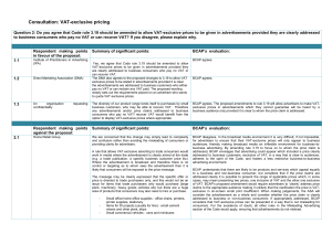 Consultation: VAT-exclusive pricing