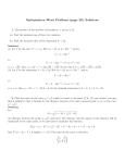 Optimization Word Problems (page 20), Solutions