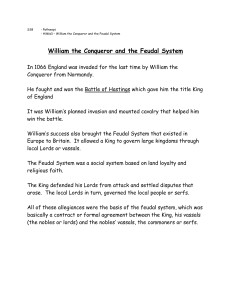 William the Conqueror and the Feudal System