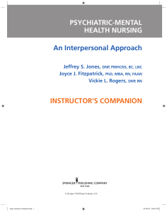 PSYCHIATRIC-MENTAL HEALTH NURSING An