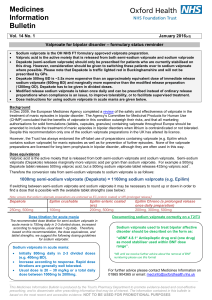 Medicines Information Bulletin - Oxford Health NHS Foundation