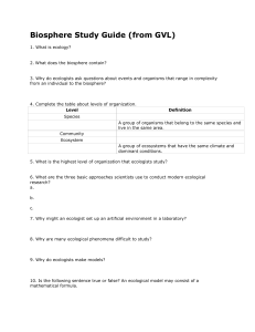 Biosphere Study Guide (from GVL) - Easy Peasy All-in