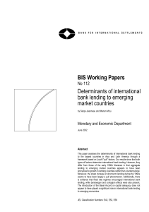 BIS Working Papers No 112 Determinants of international bank