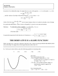 THE DERIVATIVE IS A SLOPE FUNCTION!