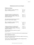 Multiply/Divide Integers