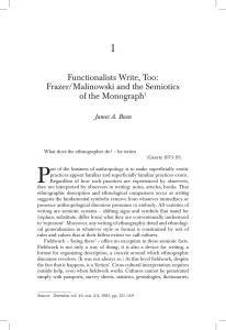 Functionalists Write, Too: Frazer/Malinowski and the