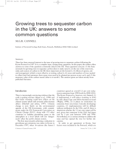 Growing trees to sequester carbon in the UK