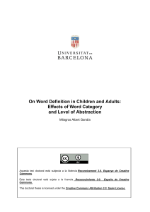 On Word Definition in Children and Adults