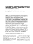 Effectiveness of psychoanalytic psychotherapy for adolescents with