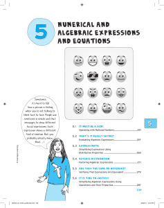 Numerical and Algebraic Expressions and Equations