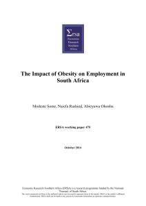 The Impact of Obesity on Employment in South Africa