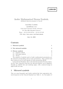 Arabic Mathematical Diverse Symbols