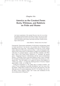 America as the Greatest Poem: Rorty, Whitman, and Baldwin on