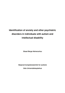 Identification of anxiety and other psychiatric disorders in