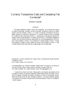 Currency Transactions Costs and Competing Fiat Currencies*