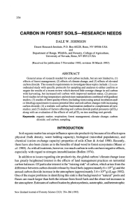 carbon in forest soils—research needs