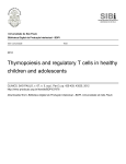 Thymopoiesis and regulatory T cells in healthy children