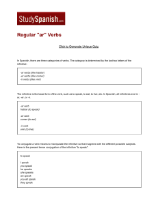 Regular "ar" Verbs