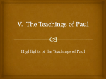 Highlights of the Teachings of Paul