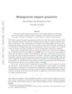 arXiv:1205.2342v1 [math.GR] 10 May 2012 Homogeneous compact