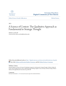 A Science of Context: The Qualitative Approach as Fundamental to