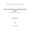 Cues to deception in a textual narrative context