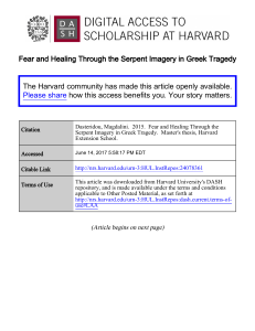 Fear and Healing Through the Serpent Imagery in Greek Tragedy