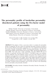 The personality profile of borderline personality disordered patients