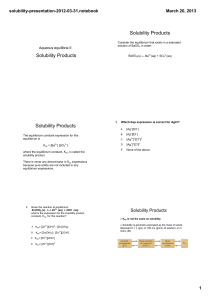 Solubility Products