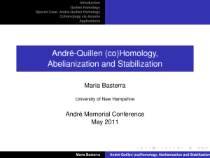 Andr´e-Quillen (co)Homology, Abelianization and Stabilization