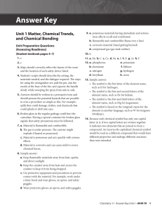 Unit 1 Answer Key