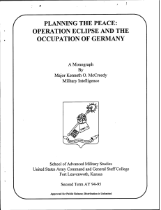 planning the peace: operation eclipse and the occupation of germany