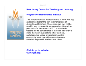 www.njctl.org New Jersey Center for Teaching and Learning