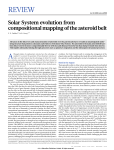Solar System evolution from compositional mapping of the asteroid