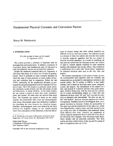 Fundamental Physical Constants and Conversion Factors