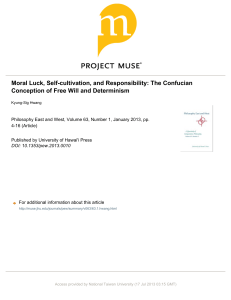 Moral Luck, Self-cultivation, and Responsibility: The Confucian