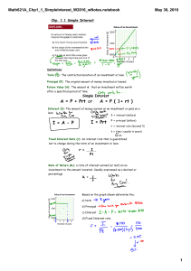 Chp. 1.1 Simple Interest