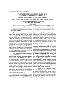 flowering behaviour of kagzi lime under sub