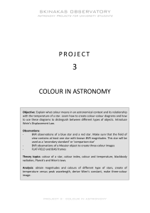 Project 3. Colour in Astronomy