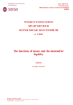 The functions of money and the demand for liquidity