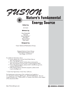 Fusion Video Workbook.Final - General Atomics Fusion Education