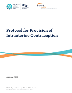 Protocol for Provision of Intrauterine Contraception