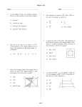 Polygon Test Name: Date: 1. As the number of sides of a polygon