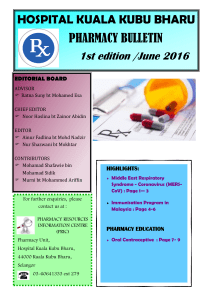 HOSPITAL KUALA KUBU BHARU PHARMACY BULLETIN