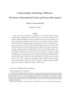 Understanding Technology Diffusion: The Role of International