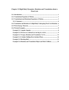 Chapter 21 Rigid Body Dynamics: Rotation and Translation