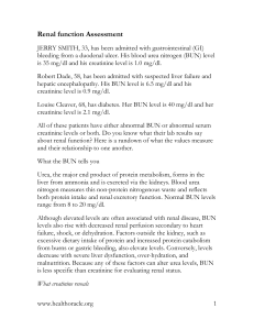 Renal function Asssessment