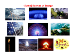 (Some) Sources of Energy