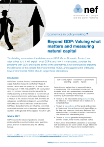 Beyond GDP: Valuing what matters and measuring natural capital
