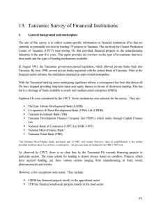 13. Tanzania: Survey of Financial Institutions